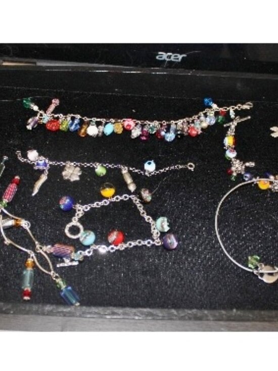 artisan Jewelry - 925 Sterling 5 Bracelets (Cha Cha) 1 Necklace 1 Good Luck 106 Grams Lot